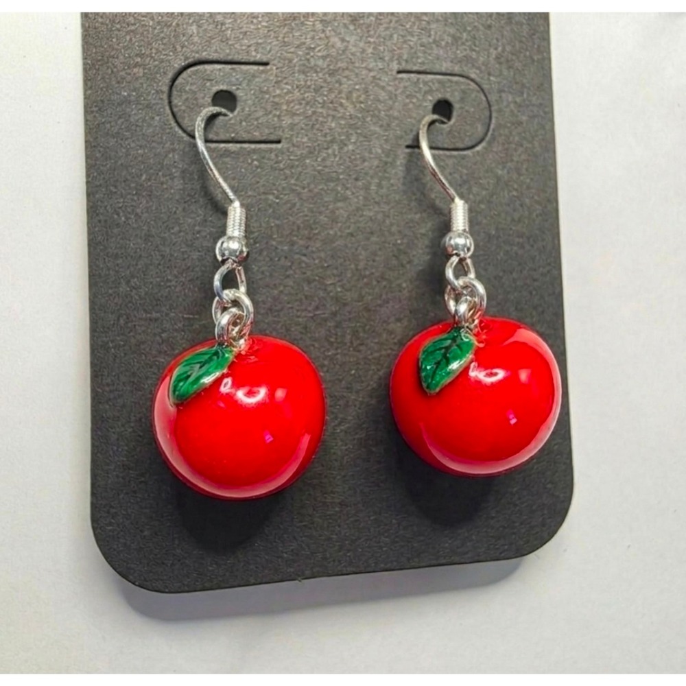 Apple Earrings Handmade Hypoallergenic Teachers / Lucifer Hazbin Hotel‎ V2